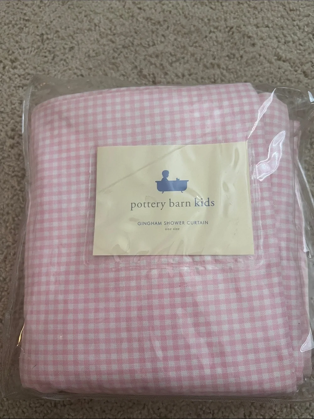 Pottery Barn Kids Gingham Shower Curtain